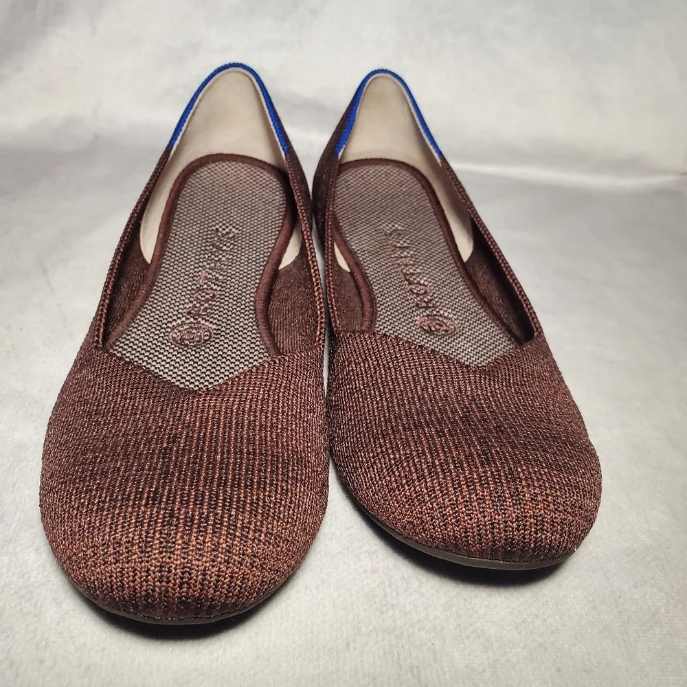 Rothy’s The Flat Women's Truffle Python Round Toe Ballet Brown Size 8